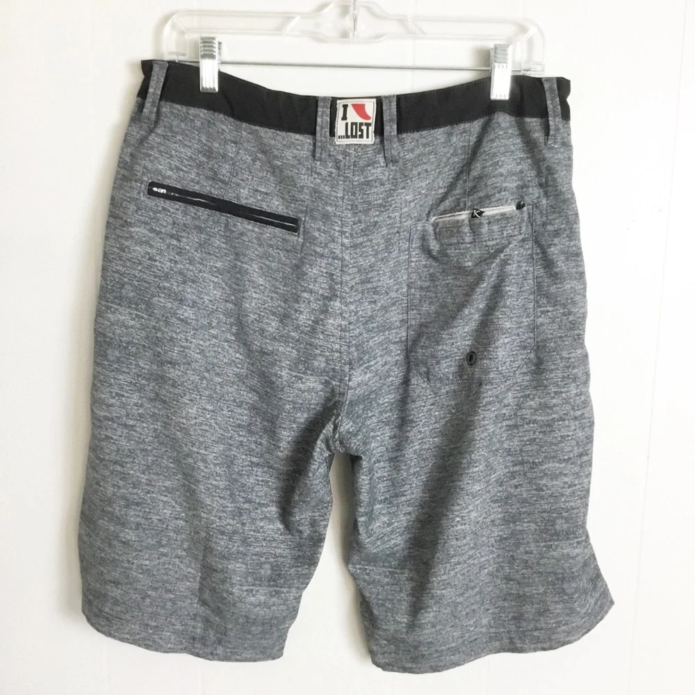 Lost Seaworthy Mens Swim Trunks Size 33 Black & Gray